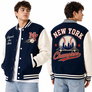 Chaqueta Bomber de Corte Clásico con Estampado Gráfico de Capitán Barbudo, Cuello y Puños Acanalados, Estilo Urbano Hip Hop Holgado - Product Image 2