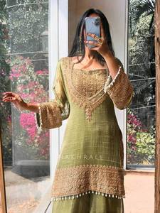 Indian Ethnic Stitched Georgette Heavy Embroidery Quick Dry <b>Kurta</b>/Kurti Suit for <b>Women</b> Modern Party/Diwali/Wedding Occasion All - Product Image 2