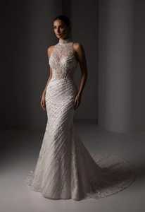 Modern Hand Beaded Strapless Sleeveless A-Line <b>Plus</b> <b>Size</b> Bridal <b>Dress</b> Crystal Embroidery Draped Satin Skirt Natural Waistline - Product Image 4