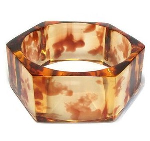 Geometric Resin Wood Bangle Chunky <b>Stack</b> Daily Wear Party Festive Retro Fashion Vintage Lucite Cuff Acetate Statement <b>Bracelet</b> - Product Image 5