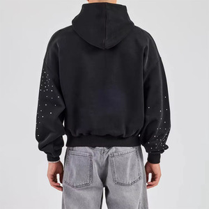 Sweat à capuche en polaire pour homme avec strass, manches longues, sur mesure, respirant, mélange polyester/coton, idéal pour les activités de plein air – Prix avantageux - Product Image 5