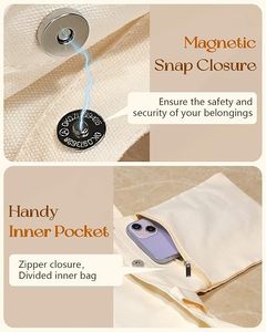 Bolsa de Mano Estética de Lona con Volantes, Bolso de Hombro de Algodón Reutilizable, Bolso de Compras Casual Diario para Mujer - Product Image 4