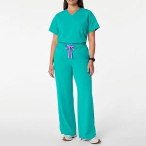 Manufacturer OEM Wholesale Custom Logo Unisex Medical Nursing <b>Scrubs</b> <b>Uniform</b> Set Doctor Nurse Hospital Healthcare <b>Uniform</b> - Product Image 1