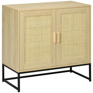 Handmade <b>Sideboard</b> Buffet Cabinet Adjustable Shelf Rattan Doors Metal Base for Living Room Bedroom Kitchen Villa Application - Product Image 1