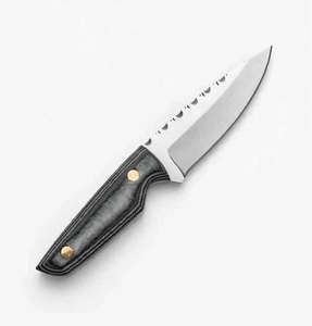 Herramienta Compacta Artesanal de Acero Inoxidable Satinado con Mango de Micarta Negra, Pieza Ejecutiva de Exhibición - Product Image 1