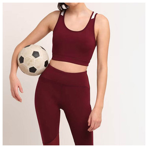 Womens Burgundy Racer back Sports <b>Bra</b> <b>Open</b> Back Yoga Running Fitness Workout Crop Top Breathable Activewear Training Wear - Product Image 4