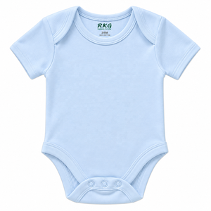 Ropa Deportiva de Algodón Unisex para Bebé, Mameluco de Manga Corta Azul Claro, 3/6 Meses - Product Image 1