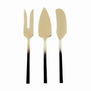 Juego de cuchillos para queso de acero inoxidable de alta calidad con diseño de mango con nudo, utensilios metálicos duraderos para servir - Product Image 3