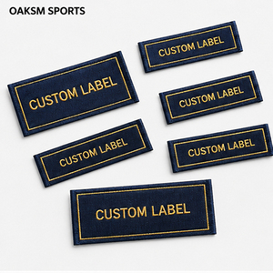Étiquettes tissées personnalisées avec logo, prix d'usine, en tissu damassé écologique de qualité supérieure, étiquettes de col pliées au centre et aux extrémités pour vêtements - Product Image 4