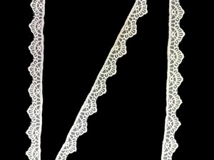 High Quality Premium <b>White</b> Glass Nylon Organza <b>Lace</b> Trim, Pointed Scallop Crown Motif Ribbon, Sheer Embroidered <b>Lace</b> - Product Image 4