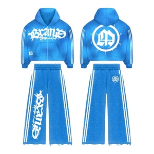 Conjunto Deportivo Unisex Rosa, Sudadera con Capucha y Pantalones Largos, Estilo Urbano, Cierre de Cremallera, Bolsillos Laterales, Estampado por Sublimación - Product Image 6