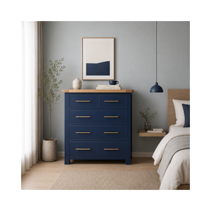 Commode de chambre à coucher au design minimaliste moderne, armoire haute en bois à 5 tiroirs, mobilier de chambre, fournisseur durable du Vietnam - Product Image 1