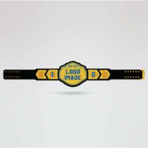 Ceinture de championnat de lutte personnalisée avec sangle noire et plaques métalliques dorées, équipement sportif personnalisé, ceinture de championnat sur mesure - Product Image 2