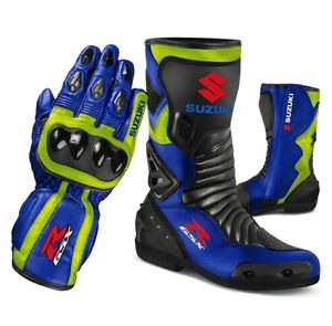 Chaussures et gants de course en cuir pour moto Zuzuki GSXR, protection CE, bottes de course sur circuit, équipement de motard professionnel, durable - Product Image 1