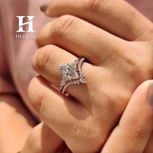 Juego de Anillos de Boda de Lujo con Corte Marquesa, 2 Piezas, Banda de Corona Entrelazada, Oro Amarillo de 10K y 14K, Joyería Personalizada - Product Image 2