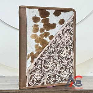 Luxury Handcrafted Cowhide Leather Portfolio <b>Binder</b> Organizer with Zipper Closure <b>Ring</b> <b>Binder</b> Writing Pad & Business Organizer - Product Image 1