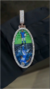 CONCEPTION Colgante de Lujo de Moissanita con Foto, Joyería Hiphop de Plata 925 y Oro 14K, Colgante de Moissanita con Esmalte para Guardar Recuerdos - Product Image 1