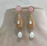 Elegante Juego de Joyería de Lujo Chapado en Oro Rosa Pastel y Perlas para Mujer - Regalo para Fiesta y Aniversario - Product Image 2