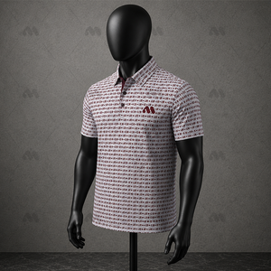 Chemise d'été tricotée pour homme à manches courtes, imprimée, en polyester/coton, à bouton unique, respirante, séchage rapide, anti-plis, personnalisable ODM - Product Image 2
