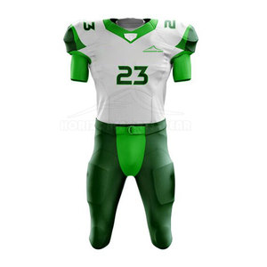 Uniforme de Fútbol Americano de Alto Rendimiento, Transpirable, 100% Poliéster, Tejido de Secado Rápido, Impresión por Transferencia de Calor, Colores Personalizados, OEM - Product Image 1