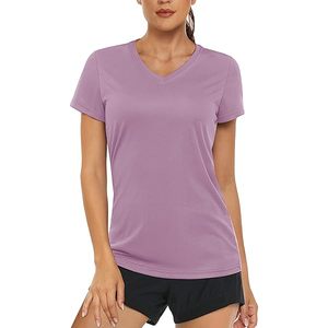Minimalist Design Breathable V neck Multi Color Available Womens T Shirt Quick Dry Performance Sportswear Gym Workout <b>Tops</b> - Product Image 1