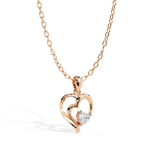 จี้เพชรทรงหัวใจสี D E F ความสะอาดระดับ VVS เพชรเลี้ยงในห้องปฏิบัติการ สวยงาม จี้ทองคำแท้ ของขวัญแต่งงานสำหรับเธอ - Product Image 1