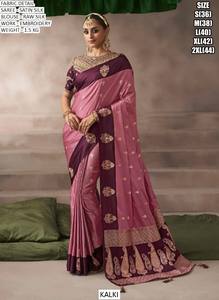 Sari Tradicional Zeenat de Doble Tono en Satén de Seda, Absorbente de Humedad y Antiarrugas, para Bodas y Fiestas de Invierno - Product Image 3