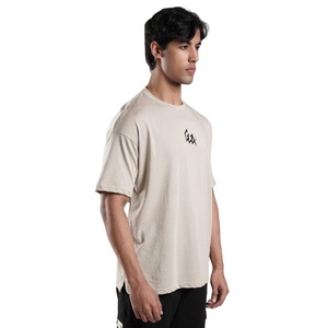เสื้อยืดผ้าฝ้ายหนาสำหรับผู้ชายแห้งเร็วไซส์ใหญ่พิเศษเสื้อยืดฟิตเนสแบบถัก100% โลโก้ได้ตามต้องการ - Product Image 1