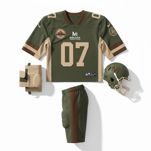 ชุดยูนิฟอร์มอเมริกันฟุตบอลแบบสั่งทำพิเศษสำหรับทีม  ชุดเสื้อคอวีผ้าตาข่ายระบายอากาศได้ดี  แผงข้างยืดหยุ่นสูงสำหรับผู้เล่น - Product Image 4