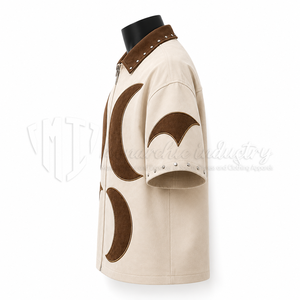 Chemise zippée à manches courtes pour homme, design uni, style streetwear décontracté, chemise de printemps, mode personnalisée, 100% coton biologique - Product Image 5
