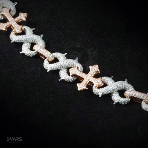 Colgante Iced Cross Link de Moissanita VVS1, Plata de Ley, Lujo Hip Hop, Joyería Unisex para Fiesta - Product Image 6