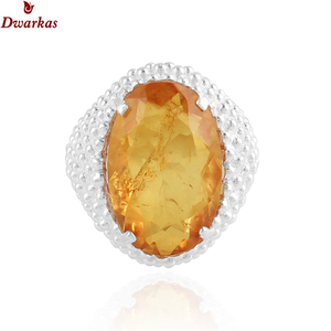 Handmade elegant <b>rings</b> 925 sterling <b>silver</b> Doublet citrine quartz gemstone texture <b>ring</b> ready stock cheap price - Product Image 3
