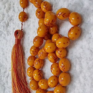 Perles de prière rondes en résine écologiques de luxe islamiques faites à la main avec logo et emballage personnalisés - Product Image 1