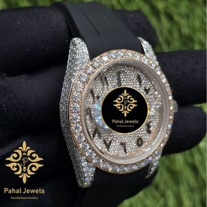 Reloj de Lujo para Mujer Pahal Jewels con Diamantes, Caja de Acero Inoxidable de 40 mm, Analógico de Cuarzo, Cristal de Zafiro, Correa de Acero Inoxidable de 20 mm - Product Image 4