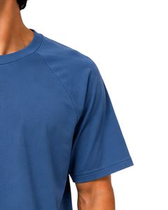 T-shirt bleu pour homme, manches courtes, col rond, uni, décontracté, streetwear, logo personnalisé, coupe ample, mode, doux, premium, été - Product Image 4