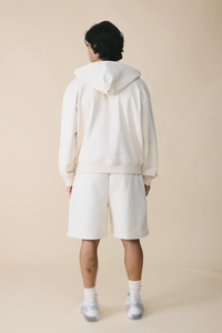 Sweat-shirt à capuche zippé en molleton de coton uni pour homme, décontracté, automne-hiver, avec logo personnalisé, fabrication directe usine OEM - Product Image 3