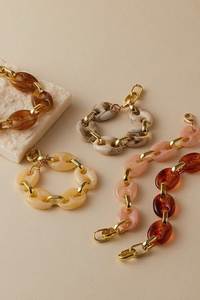 Collier ras du cou massif en résine à maillons, design classique, pour femme, bijou géométrique tendance - Product Image 2