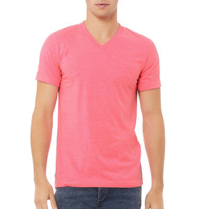 Camiseta de cuello en V para hombre, corte ajustado, transpirable, de algodón, ropa básica informal para uso diario, camiseta de algodón con cuello en V. - Product Image 1