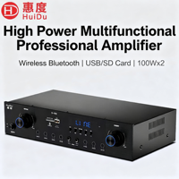 Amplificateur de karaoké Bluetooth 60W*2, système audio professionnel sans fil USB SD HiFi pour la maison, amplificateur KTV