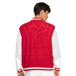 Los hombres usan letras gráficas a rayas Trim Color Block Oversized OEM ODM Service Nueva llegada Custom College Baseball Varsity Jackets - Product Image 1