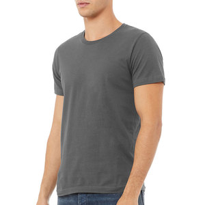 เสื้อยืดผู้ชายสีเทาฤดูร้อน ผ้าฝ้าย 100% OEM ระบายอากาศได้ดี แขนสั้น คอกลม พร้อมพิมพ์ลายดิจิทัล ปรับแต่งลายพิมพ์ได้ - Product Image 5