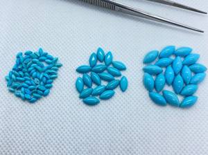 Lot de pierres précieuses naturelles calibrées en cabochon marquise turquoise Arizona 4x2mm pour la fabrication de bijoux - Product Image 4