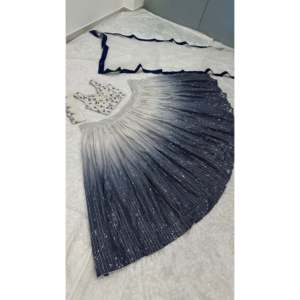 Ropa de Noche Lehenga Choli Blanca con Secuencia Trabajo Talla M Marca FB - Product Image 5