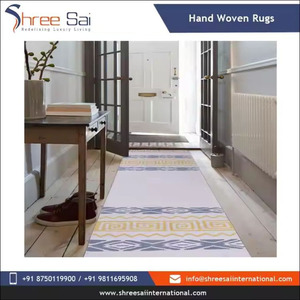 Alfombra bordada India tejida a mano de algodón de calidad superior Alfombras y juegos de área con estampado de bloques de mano a la venta a precio barato - Product Image 3