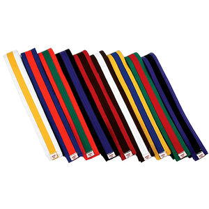 Ceintures d'arts martiaux personnalisées en gros, colorées, à double enroulement, pour Taekwondo, avec broderie de logo personnalisé, ceintures de Jiu Jitsu BJJ, extensibles à 100% - Product Image 4