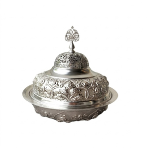 Modern Arabic Design Eco-friendly Date Bowl Gold Luxury <b>Decorative</b> Handmade Stainless Steel Serving Bowl Dome <b>Lid</b> Party Hotel - Product Image 3