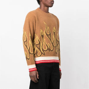 Custom Knit Sweater Men Long Sleeve Jacquard <b>Pullover</b> <b>Jumper</b> Men Knitwear Crew Neck Wool Knitted Sweater Man - Product Image 4