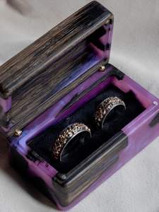 Boîte à bijoux en bois et résine, boîte à bagues, boîte à artisanat, boîte intérieure en résine époxy, fabrication sur mesure, meilleures ventes - Product Image 2