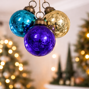 Luxury Blue Christmas Tree <b>Hanging</b> Glass <b>Star</b> Bauble Ornament | Shatterproof Holiday Decoration for Home | Party Xmas Gift Decor - Product Image 2