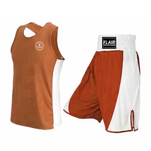 ชุดยูนิฟอร์มชกมวยสำหรับผู้ใหญ่ 2 ชิ้น เสื้อและกางเกงขาสั้น - สีดำขาว - Product Image 6